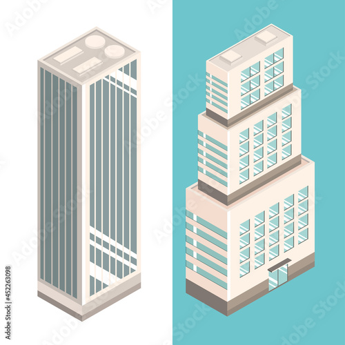 isometric skyscrapers building