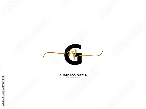 Letter GM Logo, creative gm mg signature logo for wedding, fashion, apparel and clothing brand or any business