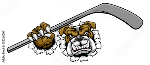 Photography Bulldog Ice Hockey Player Animal Sports Mascot