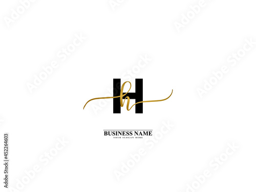 Letter HH Logo, creative hh h h signature logo for wedding, fashion, apparel and clothing brand or any business
