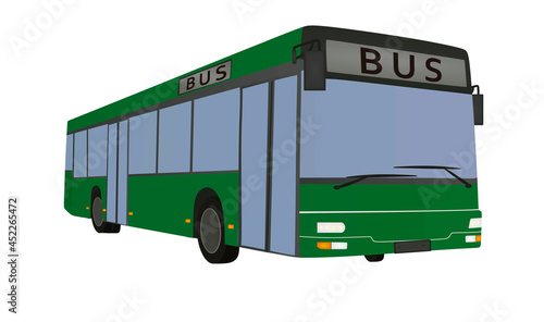 Gren city bus. vector illustration