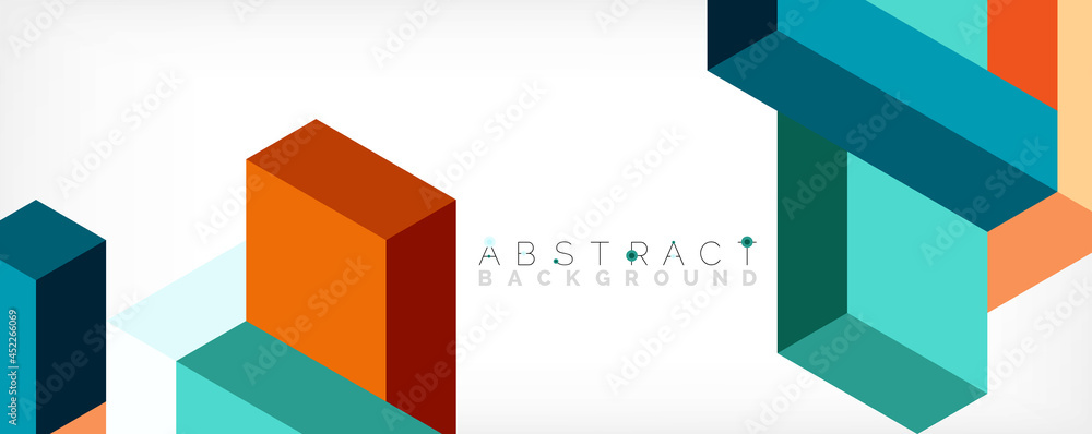 Abstract background. 3d cubes, cubic elements and blocks. Techno or business concept for wallpaper, banner, background, landing page Abstract background. 3d cubes, cubic elements and blocks. Techno or business concept for wallpaper, banner, background, landing page
