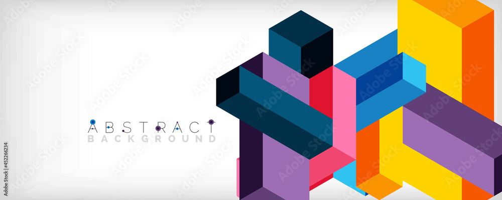 Abstract background. 3d cubes, cubic elements and blocks. Techno or business concept for wallpaper, banner, background, landing page Abstract background. 3d cubes, cubic elements and blocks. Techno or business concept for wallpaper, banner, background, landing page