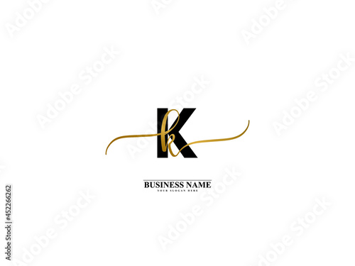 Letter KK Logo, creative kk k k signature logo for wedding, fashion, apparel and clothing brand or any business photo