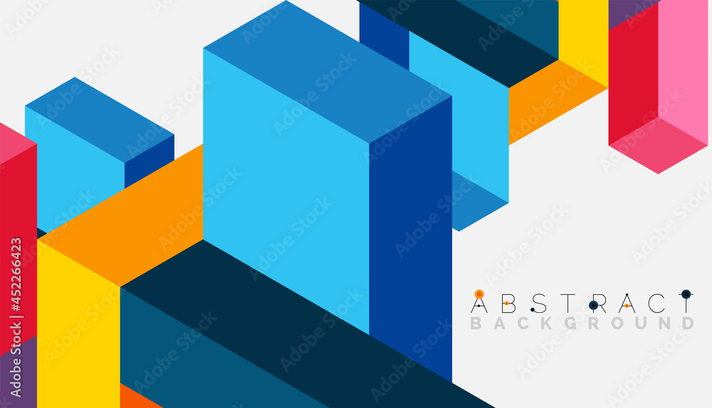 Abstract background. 3d cubes, cubic elements and blocks. Techno or business concept for wallpaper, banner, background, landing page Abstract background. 3d cubes, cubic elements and blocks. Techno or business concept for wallpaper, banner, background, landing page