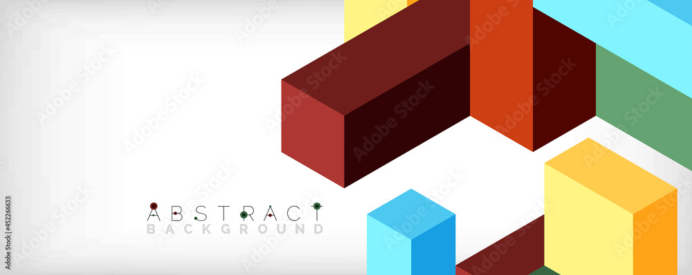 Abstract background. 3d cubes, cubic elements and blocks. Techno or business concept for wallpaper, banner, background, landing page Abstract background. 3d cubes, cubic elements and blocks. Techno or business concept for wallpaper, banner, background, landing page