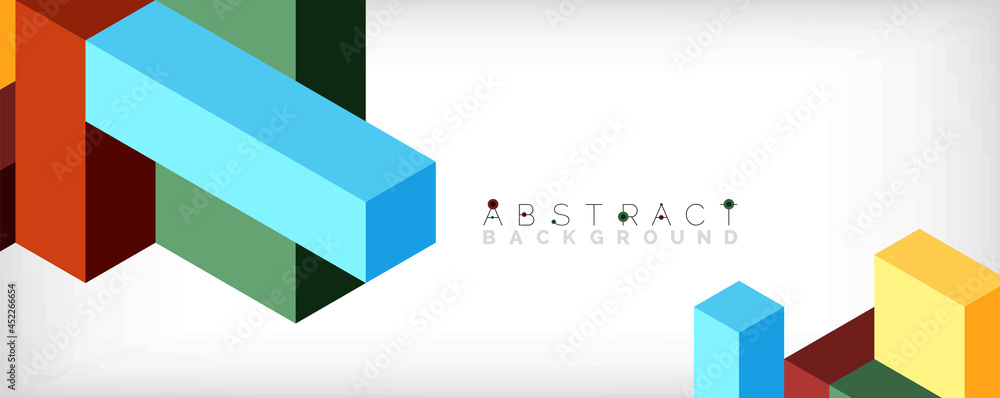 Abstract background. 3d cubes, cubic elements and blocks. Techno or business concept for wallpaper, banner, background, landing page Abstract background. 3d cubes, cubic elements and blocks. Techno or business concept for wallpaper, banner, background, landing page