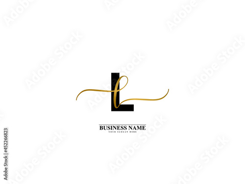 Letter LL Logo, creative ll l l signature logo for wedding, fashion, apparel and clothing brand or any business photo