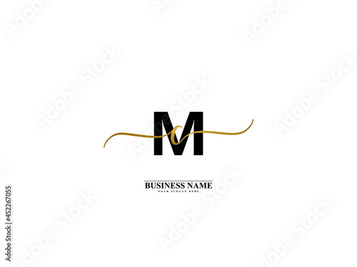 Letter MC Logo, creative mc cm signature logo for wedding, fashion, apparel and clothing brand or any business