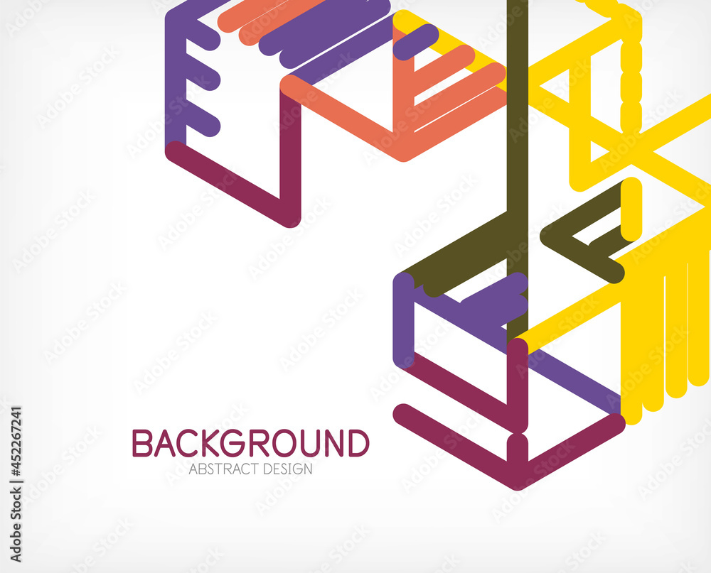 Abstract background. Color lines on white background. Linear abstract composition. Techno or business concept for wallpaper, banner, background, landing page Abstract background. Color lines on white background. Linear abstract composition. Techno or business concept for wallpaper, banner, background, landing page