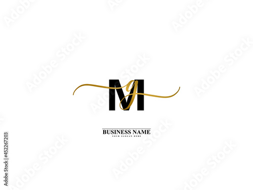 Letter MG Logo, creative mg gm signature logo for wedding, fashion, apparel and clothing brand or any business