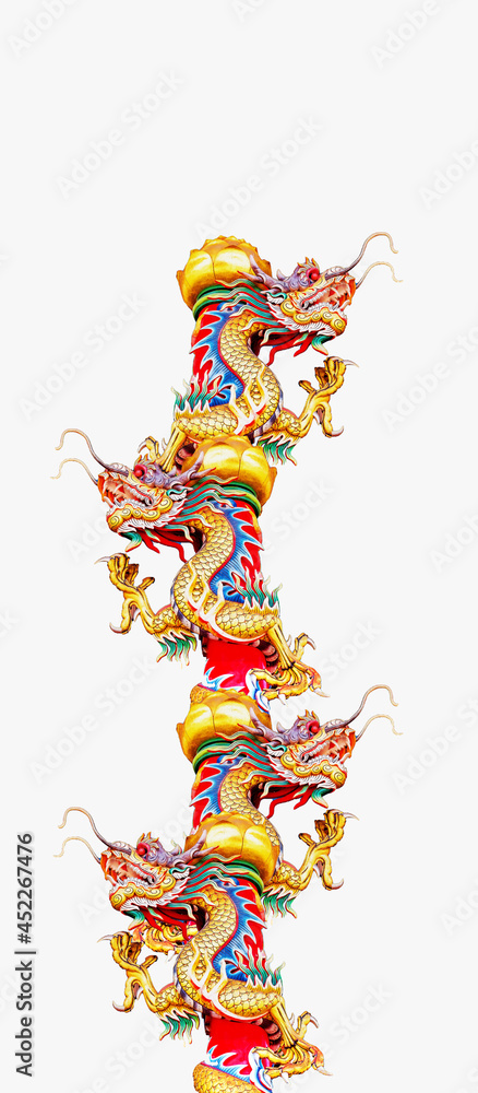 Golden Dragon Chinese natural backdrop of a motion blur.