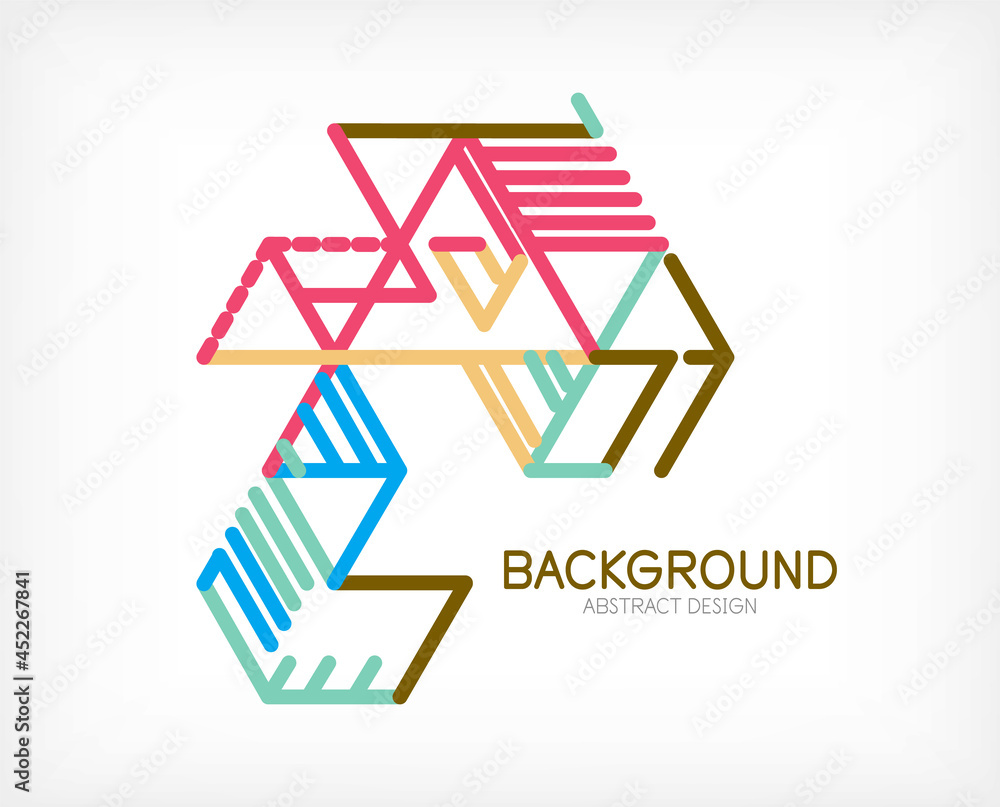 Abstract background. Color lines on white background. Linear abstract composition. Techno or business concept for wallpaper, banner, background, landing page Abstract background. Color lines on white background. Linear abstract composition. Techno or business concept for wallpaper, banner, background, landing page