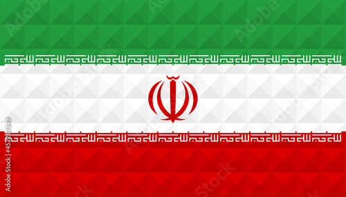 Artistic flag of Iran with 3d geometric wave concept art design. Correct Proportion. No opacity effect. Eps (vector) and JPEG (high resolution) format in zip file.