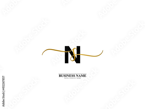 Letter NS Logo, creative ns sn signature logo for wedding, fashion, apparel and clothing brand or any business photo