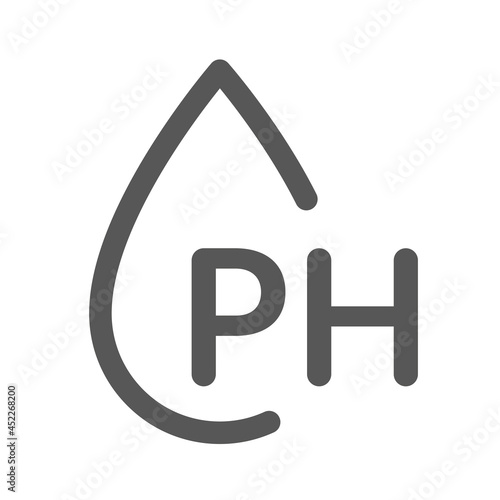 pH Value icon. Neutral balance infographic. Water drop symbol