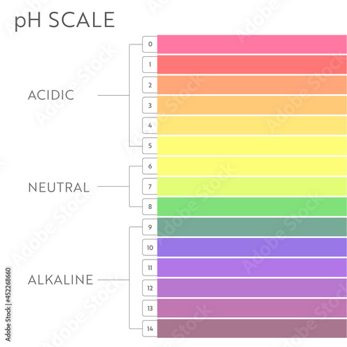 pH Value scale chart. Acid-base balance infographic. Education Poster