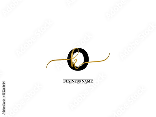 Letter Ok Logo, creative ok ko signature logo for wedding, fashion, apparel and clothing brand or any business