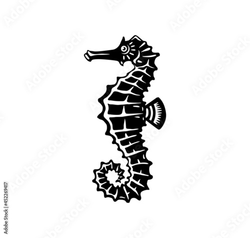 abstract silhouette seahorse vector