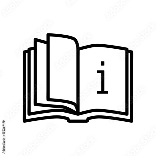 Information icon. Flat pictogram for web. Line stroke. Simple info guide symbol isolated on white background. Outline vector eps10