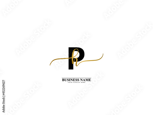 Letter PH Logo, creative ph hp signature logo for wedding, fashion, apparel and clothing brand or any business