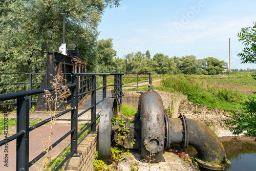 Sluisje Oude Waal near Herwen in The Netherlands. This was a lock system built by a nearby brick factory. photo