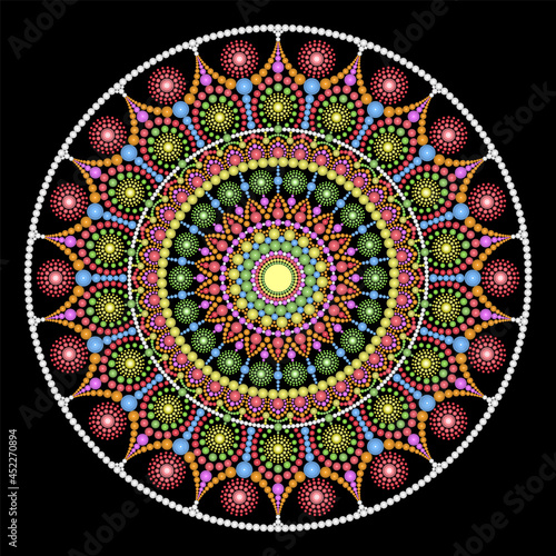 Mandala dot art design, Vecter pattern