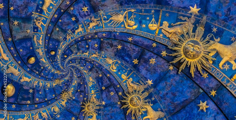 Fototapeta premium Droste effect background. Abstract design for concepts related to astrology and fantasy.