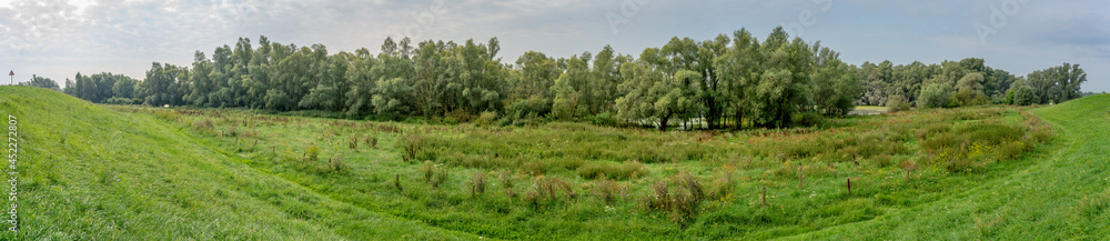 View over Nature Reserve Gelderse Poort along Waal/Rhine River near Pannerden in The Netherlands View over Nature Reserve Gelderse Poort along Waal/Rhine River near Pannerden in The Netherlands