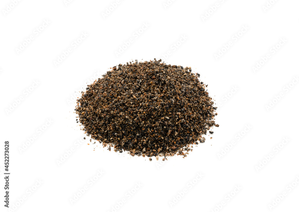 Mashed black sesame on isolated background Mashed black sesame on isolated background