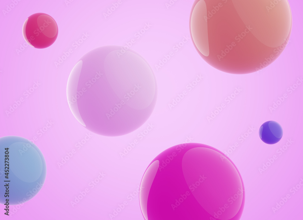 Obraz premium 3d rendering Spheres Abstract background glossy color bubbles color background