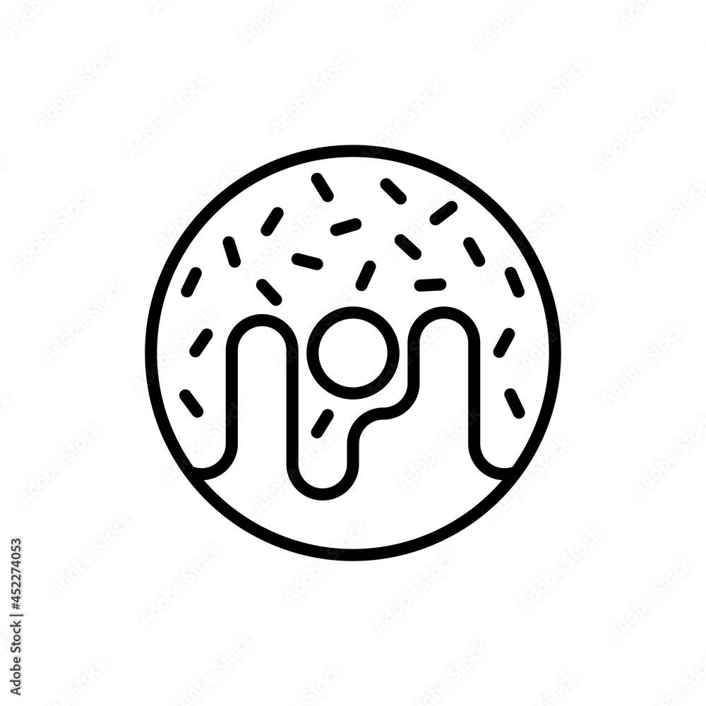 Donut thin line icon, bakery, dessert. Modern vector illustration Donut thin line icon, bakery, dessert. Modern vector illustration