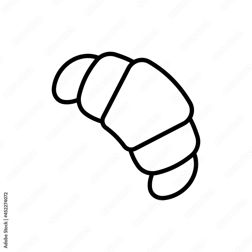 Croissant thin line icon. Modern vector illustration for bakery logo. Croissant thin line icon. Modern vector illustration for bakery logo.