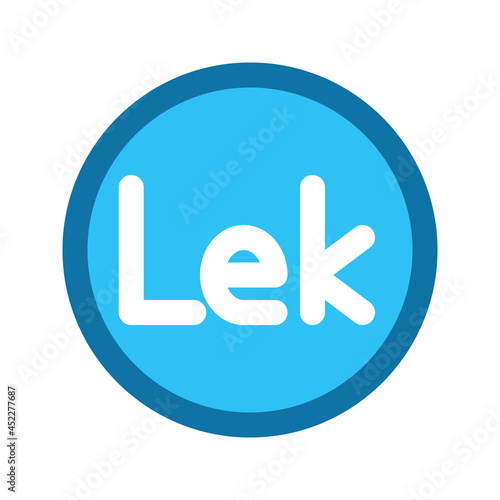 Illustration vector graphic icon of Albania Lek currency. Filled line style icon. Vector illustration isolated on white background. Perfect for website or application design.