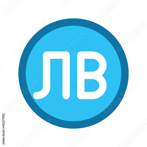 Illustration vector graphic icon of Bulgaria Lev currency. Filled line style icon. Vector illustration isolated on white background. Perfect for website or application design.