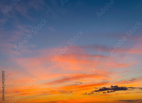 beautiful bright colors of the sunset, natural colors of the sky after the sunset, magic sky background