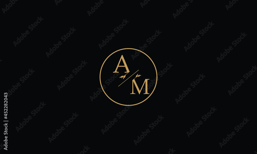 Monogram AM vector logo letters Monogram AM vector logo letters