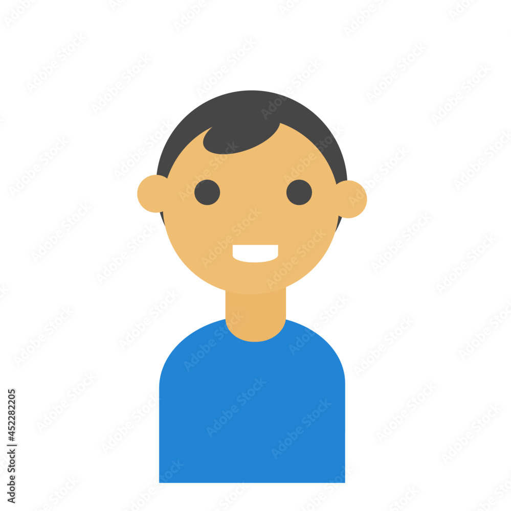 Icon boy with short hair and in a blue sweater. Icon boy with short hair and in a blue sweater.