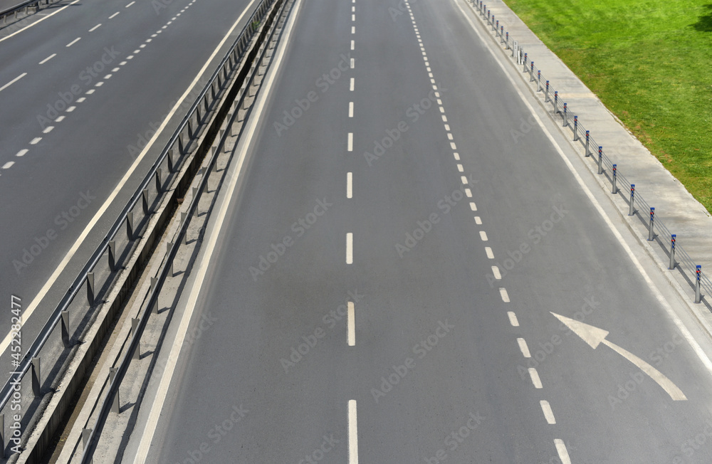 Aerial photo of empty Istanbul ring highway. Zero emissions concept