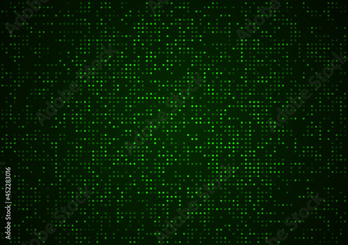 Fototapeta Naklejka Na Ścianę i Meble -  Digital technology background. Digital data dot green pattern pixel background