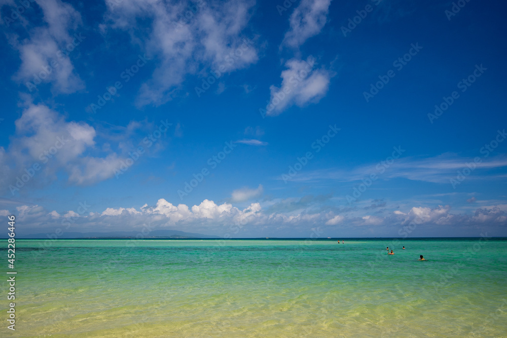 beach with blue sky