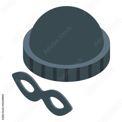 Incognito hat mask icon isometric vector. Spy thief. Robber identity