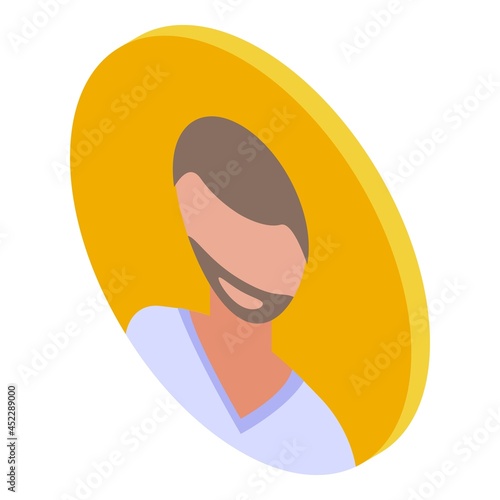 Bearded avatar icon isometric vector. Face man. User anonymity