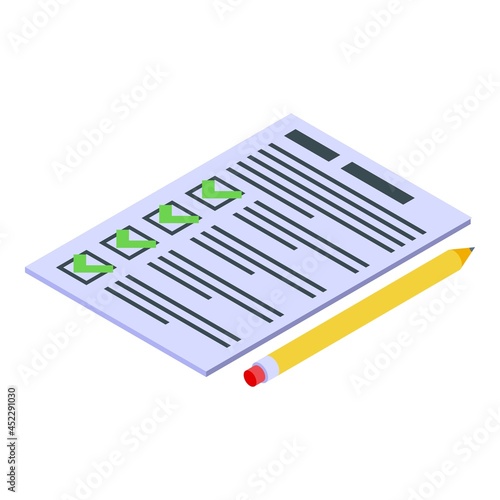 Business to do list icon isometric vector. Work checklist. Time task