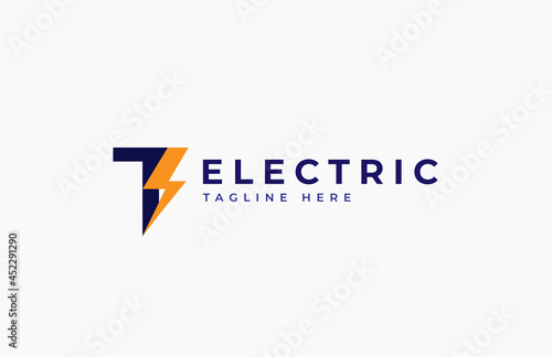 Electric Logo. letter T with thunder bolt inside, electric design logo template, vector illustration Free Download Electric Logo. letter T with thunder bolt inside, electric design logo template, vector illustration - GFXLoad