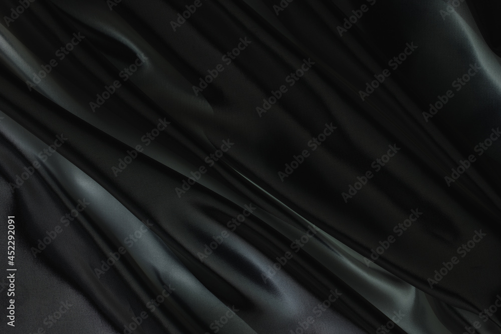 Abstract black Satin Silky Cloth for background, Abstract black Satin Silky Cloth for background,