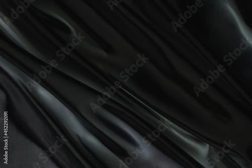 Abstract black Satin Silky Cloth for background,