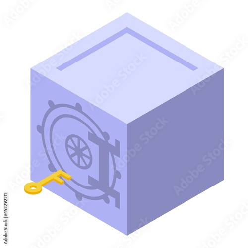 Bank reserves safe icon isometric vector. Money wealth. Online deposit