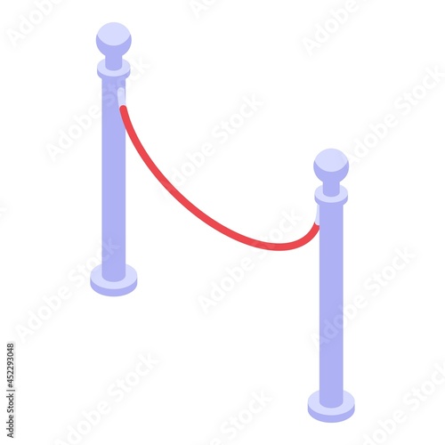 Bank barrier icon isometric vector. Office cashier. Interior institution