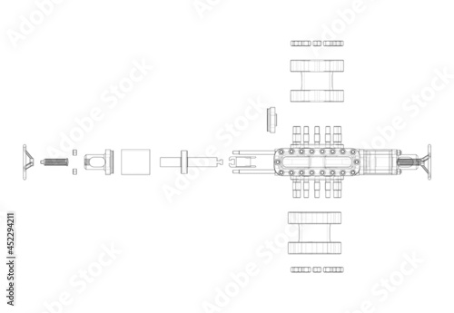 Blowout preventer. Vector rendering of 3d